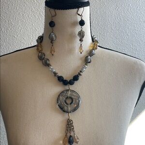 Chic Multicolor Beaded Necklace and Earring Set